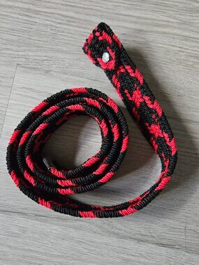 Vintage red & black braided belt